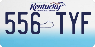 KY license plate 556TYF