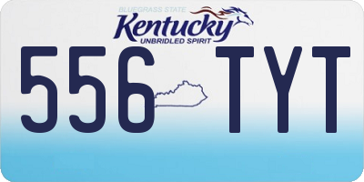KY license plate 556TYT