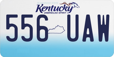 KY license plate 556UAW