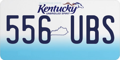 KY license plate 556UBS