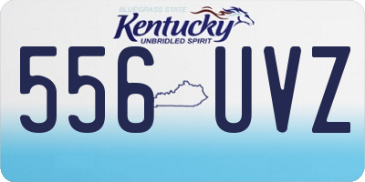 KY license plate 556UVZ