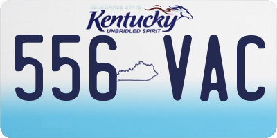 KY license plate 556VAC