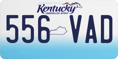 KY license plate 556VAD