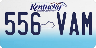 KY license plate 556VAM