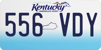 KY license plate 556VDY