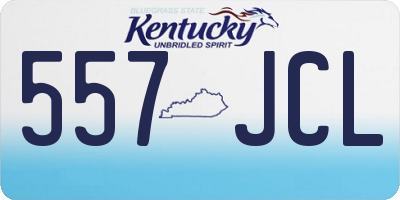 KY license plate 557JCL