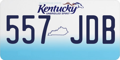 KY license plate 557JDB