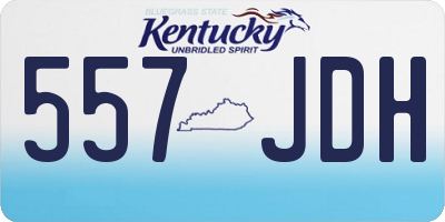 KY license plate 557JDH