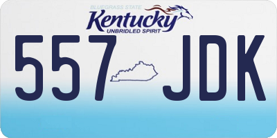 KY license plate 557JDK