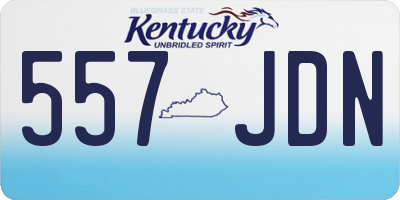 KY license plate 557JDN