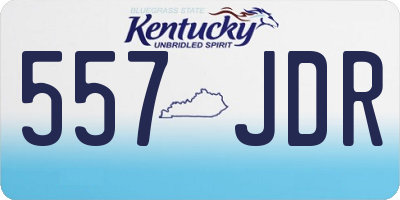 KY license plate 557JDR
