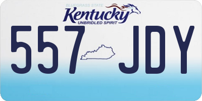 KY license plate 557JDY