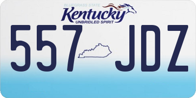KY license plate 557JDZ