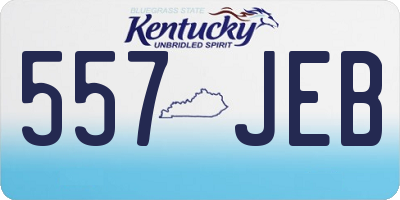 KY license plate 557JEB