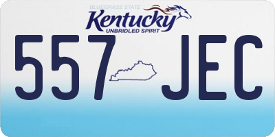 KY license plate 557JEC