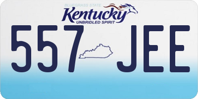 KY license plate 557JEE