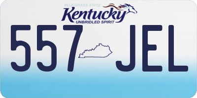 KY license plate 557JEL