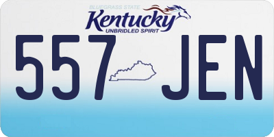KY license plate 557JEN