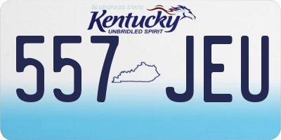 KY license plate 557JEU