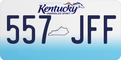 KY license plate 557JFF