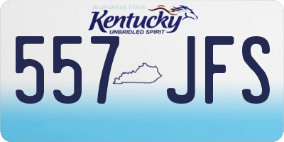 KY license plate 557JFS