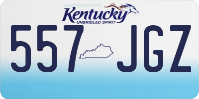 KY license plate 557JGZ