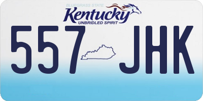 KY license plate 557JHK