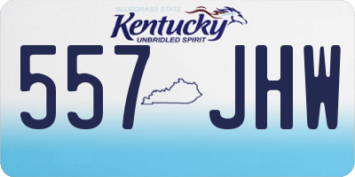 KY license plate 557JHW