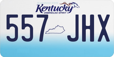 KY license plate 557JHX