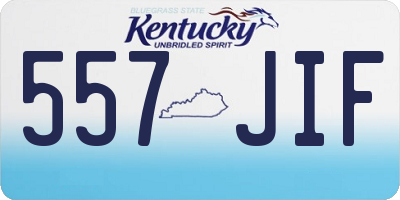 KY license plate 557JIF