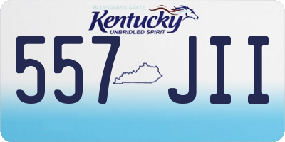 KY license plate 557JII
