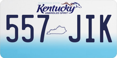 KY license plate 557JIK