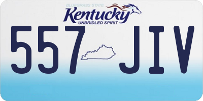 KY license plate 557JIV