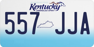 KY license plate 557JJA
