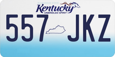 KY license plate 557JKZ