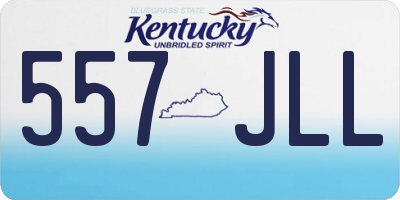 KY license plate 557JLL
