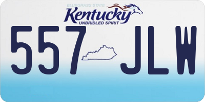 KY license plate 557JLW