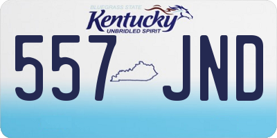 KY license plate 557JND