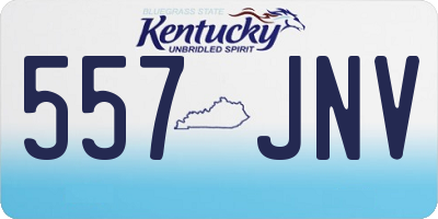 KY license plate 557JNV
