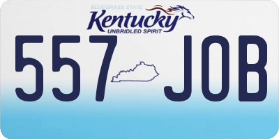 KY license plate 557JOB