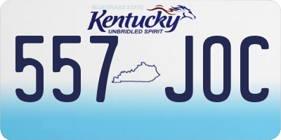 KY license plate 557JOC