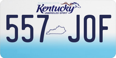 KY license plate 557JOF