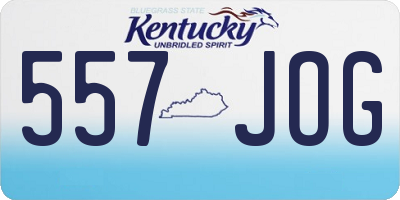 KY license plate 557JOG