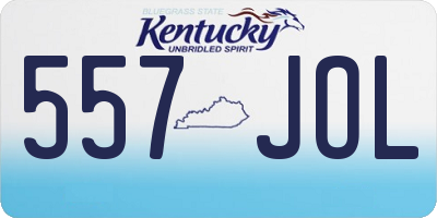 KY license plate 557JOL