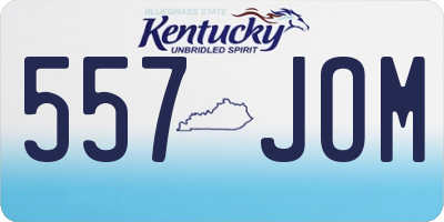 KY license plate 557JOM