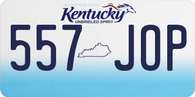 KY license plate 557JOP