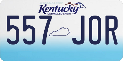 KY license plate 557JOR