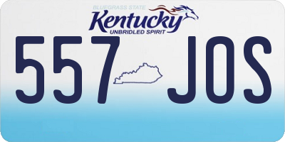 KY license plate 557JOS
