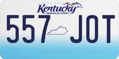 KY license plate 557JOT