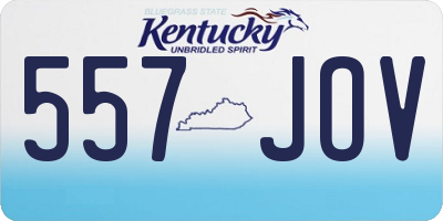 KY license plate 557JOV